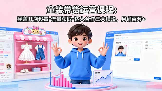 （16081期）童装带货运营课：开店、引流、找达人，月销百万真的不难！-安索博客网