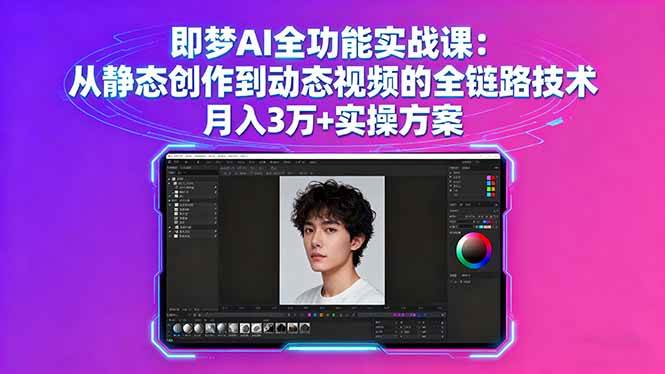 即梦AI全能实战课：从做静态图到搞动态视频，手把手教你月入3万+-安索博客网