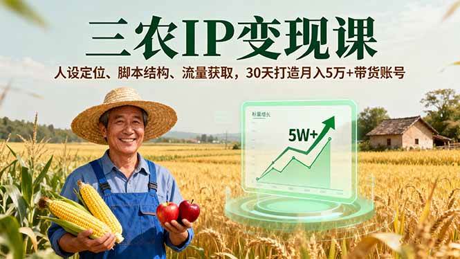 30天教你搞个能月入5万+的三农带货号-安索博客网