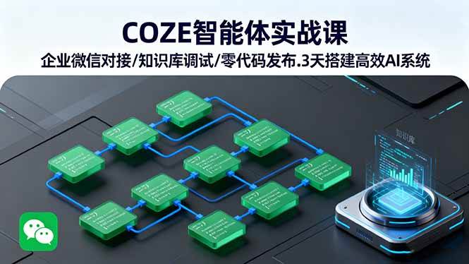 （16033期）COZE智能体实战课：企业微信对接/知识库调试/零代码发布，3天搞定高效AI系统-安索博客网