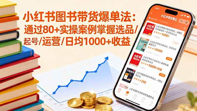 （16015期）小红书图书带货爆单秘籍：靠80+真实案例，学会选品/起号/运营，轻松日赚1000+-安索博客网