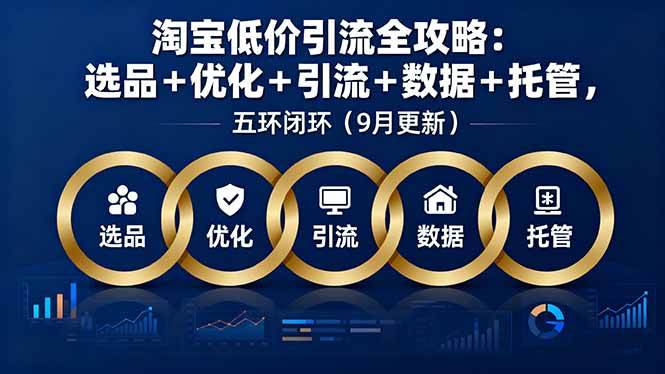 （16009期）淘宝低价引流全攻略：选品+优化+引流+数据+托管，五环闭环（9月更新）-安索博客网