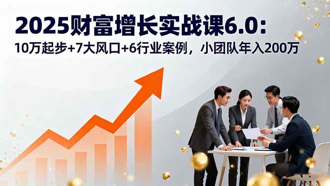 （16004期）2025财富增长实战课6.0：10万起步+7大风口+6行业案例，小团队年入200万-安索博客网