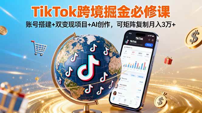 玩转TikTo跨境赚钱，从0到月入3万+的必修课-安索博客网