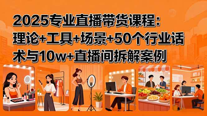 2025直播带货实战课：理论、工具、场景一网打尽，还有50个品类话术和10w+直播间案例拆解-安索博客网