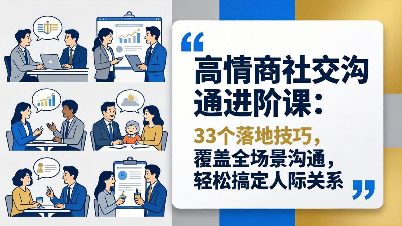 （18176期）高情商社交沟通进阶课：33个落地技巧，覆盖全场景沟通，轻松搞定人际关系-安索博客网