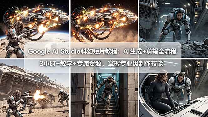 Google AI Studio科幻短片教程：AI生成+剪辑全流程，3小时+教学+专属资源，轻松掌握专业级制作技能-安索博客网