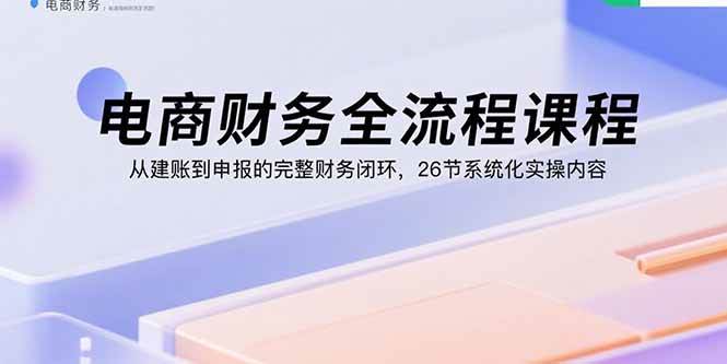 （15893期）电商财务全流程课：从建账到报税，一套搞定，26节实操带你玩转财务闭环-安索博客网