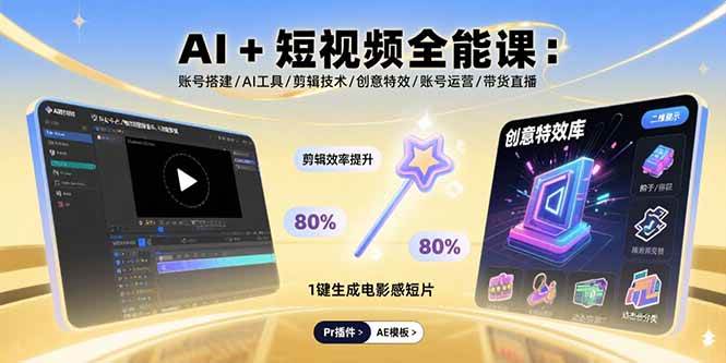 《2025AI+短视频全能课》——从零开始玩短视频，顺便把钱赚了-安索博客网