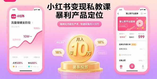 小红书变现私教课，教你搞钱月入10万-安索博客网
