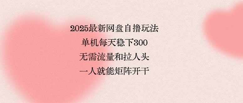 2025网盘自己玩的新路子：一台电脑每天稳赚3张，不用拉人不用花流量，一个人就能轻松搞定矩阵，全网就这一份-安索博客网