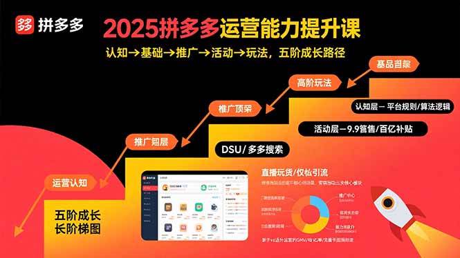 2025拼多多运营提升课：认知→基础→推广→活动→玩法，五步带你飞-安索博客网