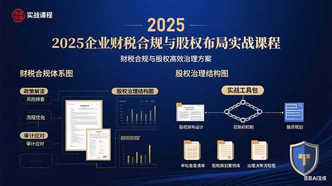 （15802期）2025企业财税合规与股权布局的实战课程：财税合规与股权高效治理方案-安索博客网
