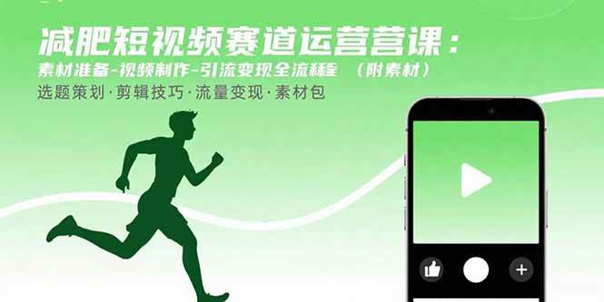减肥短视频运营课：从准备素材到变现，全套流程都在这儿（附素材）-安索博客网