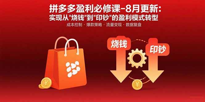 拼多多赚钱秘籍（8月新版）：告别烧钱，轻松转成印钞模式-安索博客网