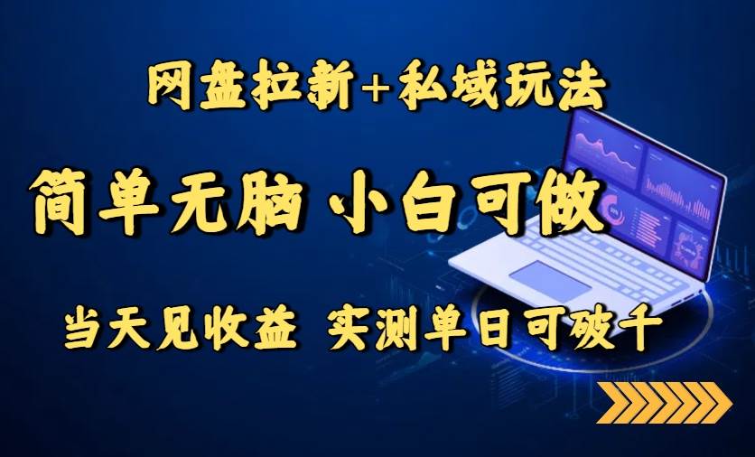 （15744期）网盘拉新+私域玩法，超简单，小白也能上手，当天就能看到收益，实测一天能破千-安索博客网