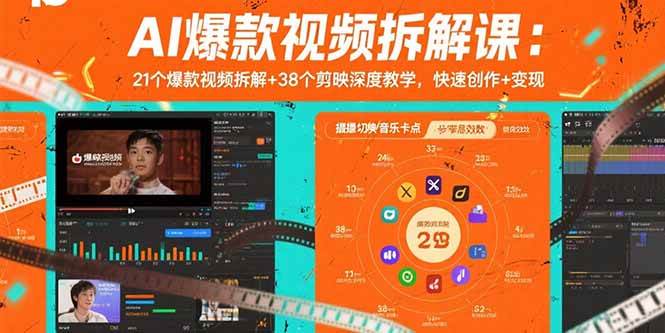 这门课教你用AI做出爆款视频，21个案例拆解+38个剪映教学，轻松上手还能变现-安索博客网