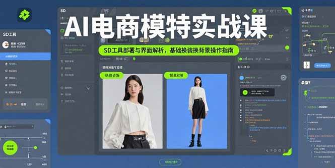 （15722期）AI电商模特实战课，手把手教你部署SD工具，轻松搞定换装换背景-安索博客网