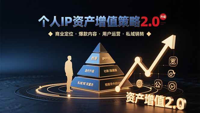 个人IP资产增值策略2.0 教你商业定位/爆款内容/用户运营/私域销转四大模块-安索博客网