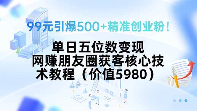99块就能吸引500多个创业粉？一天赚五位数，网赚朋友圈获客的秘密武器-安索博客网