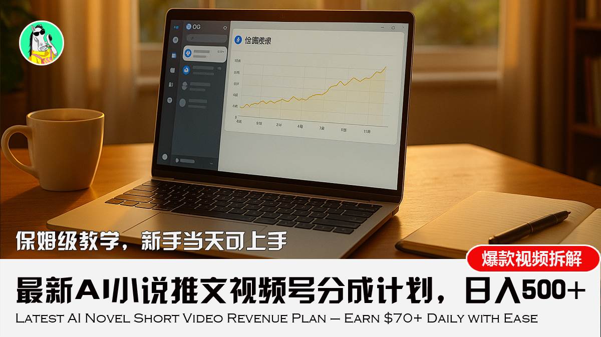 新版AI小说推文视频号分成计划，新手小白也能轻松日赚500+-安索博客网
