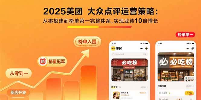 2025美团大众点评运营全攻略：手把手从零做到榜单第一，业绩翻10倍-安索博客网