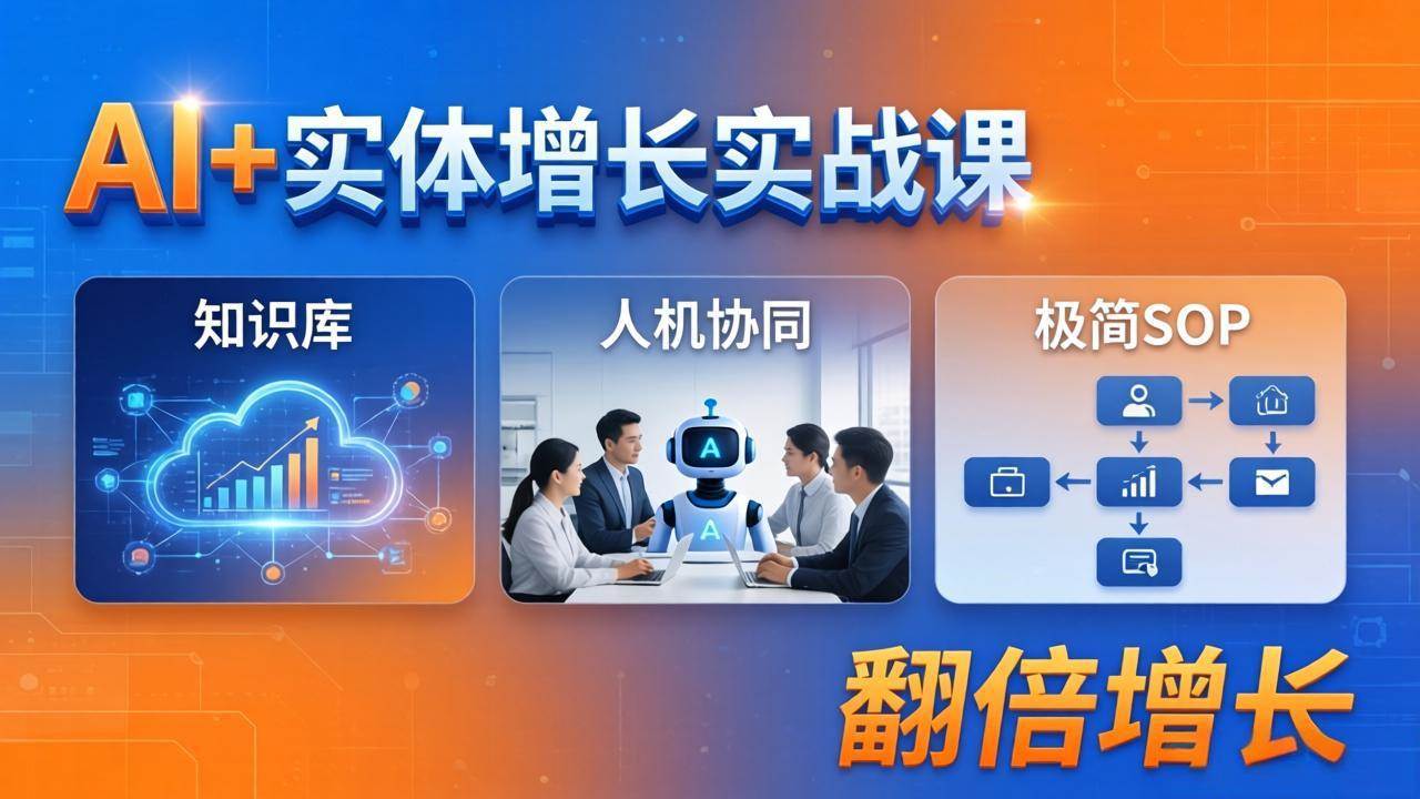 （18140期）AI+实体增长实战课：知识库+人机协同+极简SOP，帮你把实体业务翻倍搞上去-安索博客网