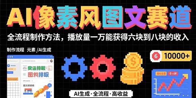 （15572期）AI像素风图文赛道：手把手教你做，一万播放量能赚6到8块-安索博客网