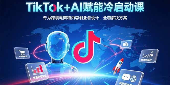 TikTok+AI冷启动课：跨境电商和内容创作者的“躺平”神器-安索博客网