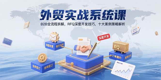 （15562期）外贸实战系统课：B2B全流程拆解，RFQ深度开发技巧，十大案例策略解析-安索博客网