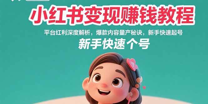 小红书变现赚钱教程：平台红利深度拆解，爆款内容批量产出，新手快速起号攻略-安索博客网