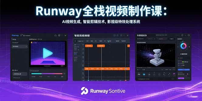 （15515期）Runway全栈视频制作课：AI视频生成，智能剪辑技术，影视级特效处理系统-安索博客网
