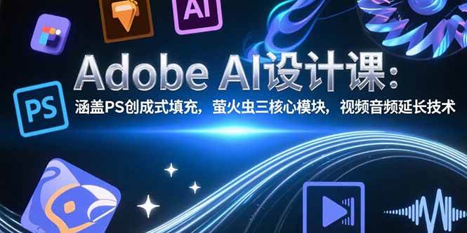 （15469期）Adobe AI设计课：PS创成式填充、萤火虫三大块、视频音频自动延长-安索博客网