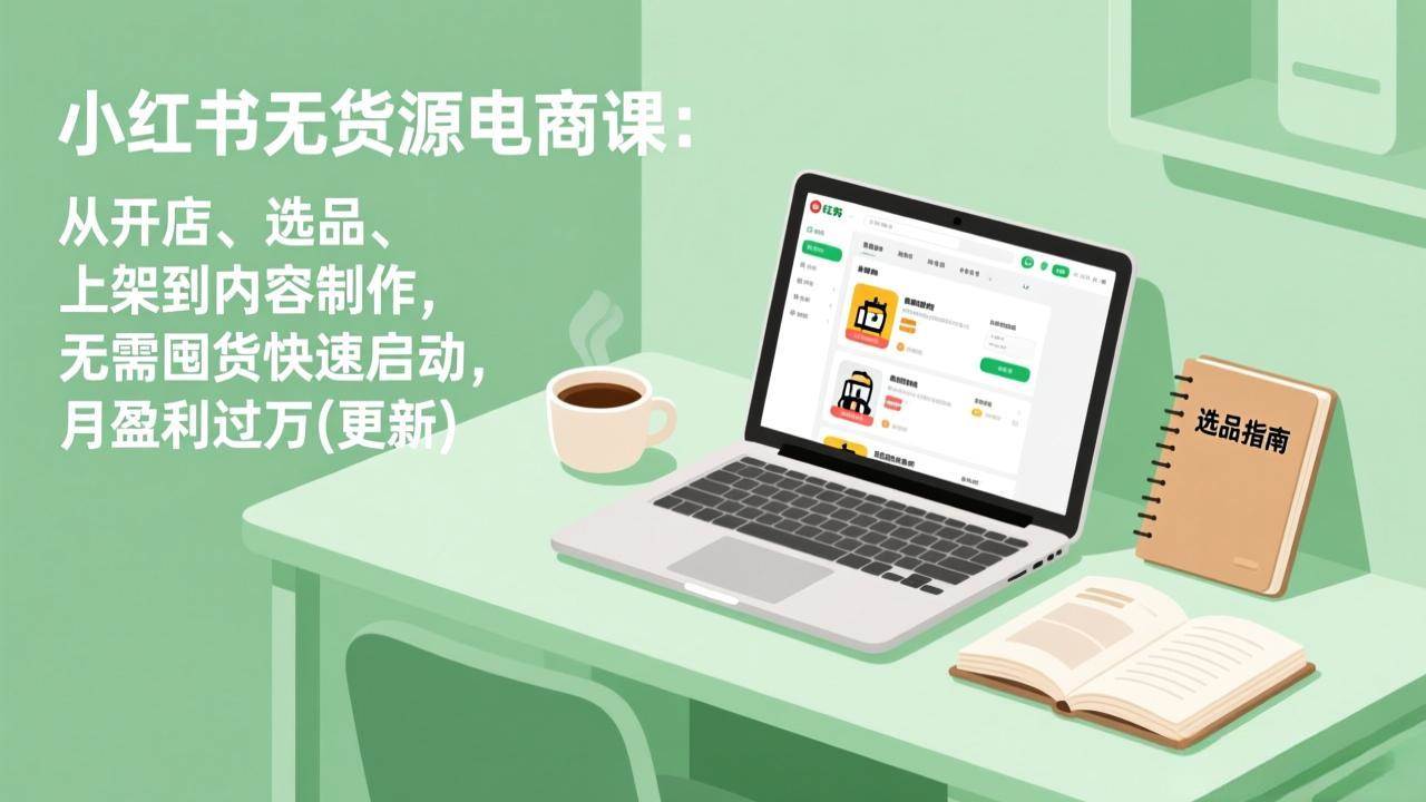 小红书无货源电商课（4月20更新）：开店、选品、上架到内容制作，不用囤货就能快速起步，月入过万不是梦-安索博客网