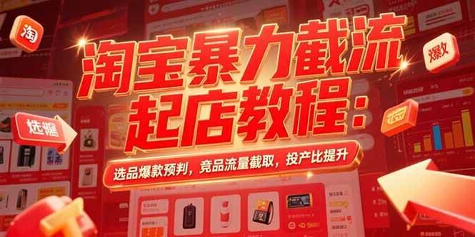 （15468期）淘宝暴力截流起店教程：怎么选爆款、抢竞品流量、让投产比飞起来-安索博客网