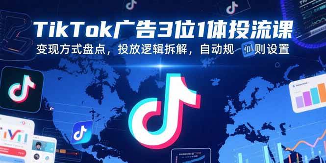 TikTok广告投流课：轻松搞定变现、投放和自动规则-安索博客网