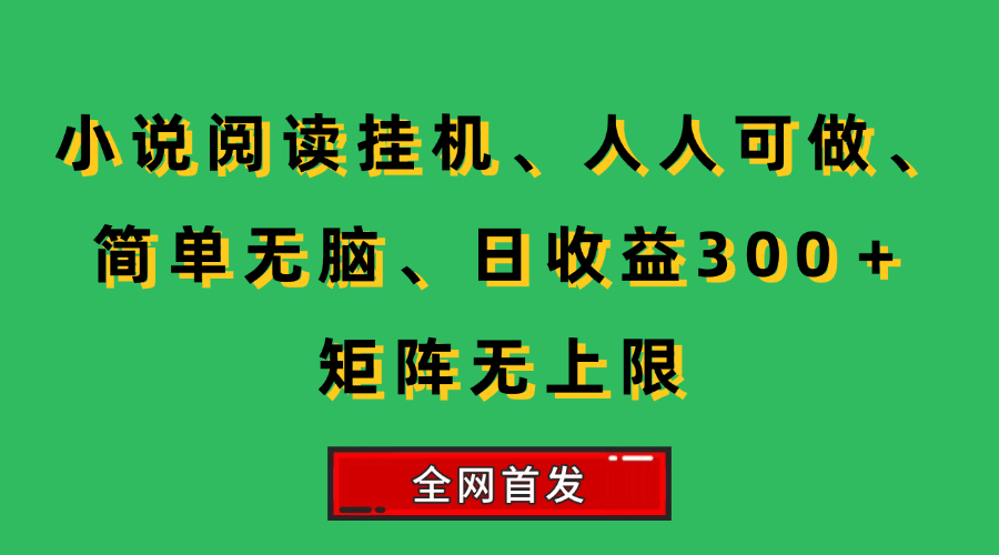 躺着也能赚的小说挂机项目，零门槛每天300+，还能无限复制放大-安索博客网