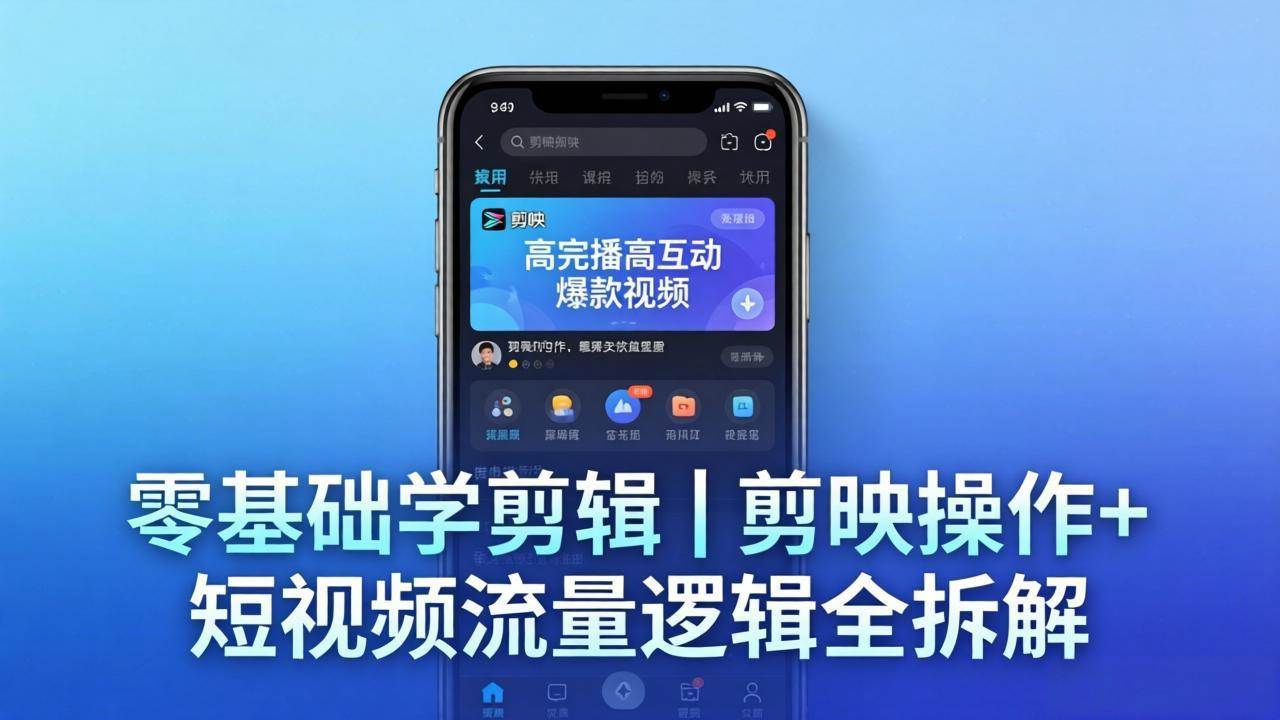 【从零玩转剪映】剪映操作+短视频流量秘密全拆解｜手把手教你剪出高完播高互动的爆款视频-安索博客网