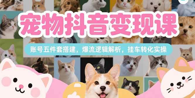 宠物抖音赚钱课，手把手教你从零搞钱-安索博客网