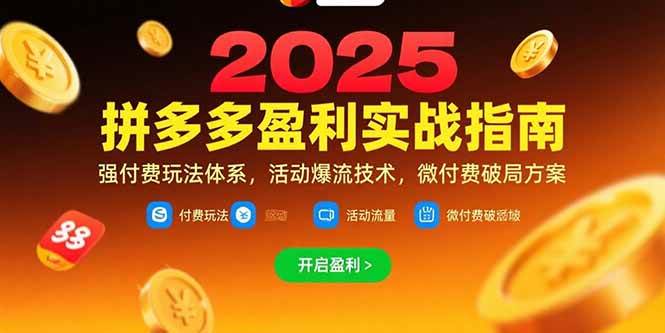 拼多多赚钱实战指南：强付费玩法、活动爆流技巧、微付费破局方案（7月更新版）-安索博客网
