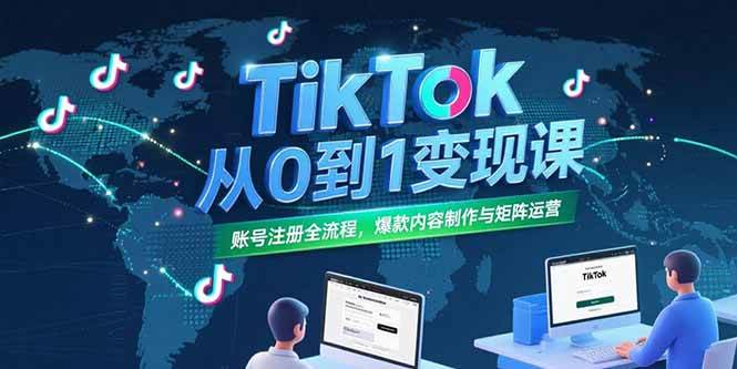 TikTok从0到1赚钱课，手把手教你注册、做爆款、玩转矩阵-安索博客网