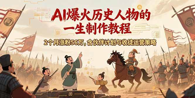 AI历史人物短视频速成课：2个月粉丝破56万，还带赚钱玩法-安索博客网