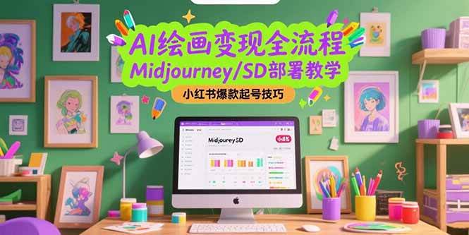 AI绘画也能赚钱？手把手教你Midjourney/SD部署，小红书爆款起号全攻略-安索博客网