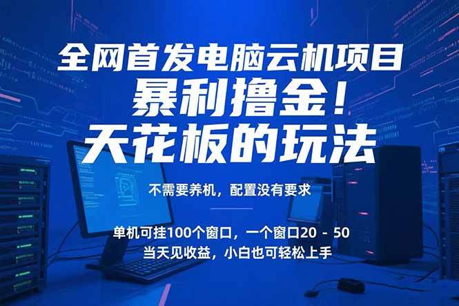 电脑云机项目 轻松撸钱新招，当天就能见收益-安索博客网