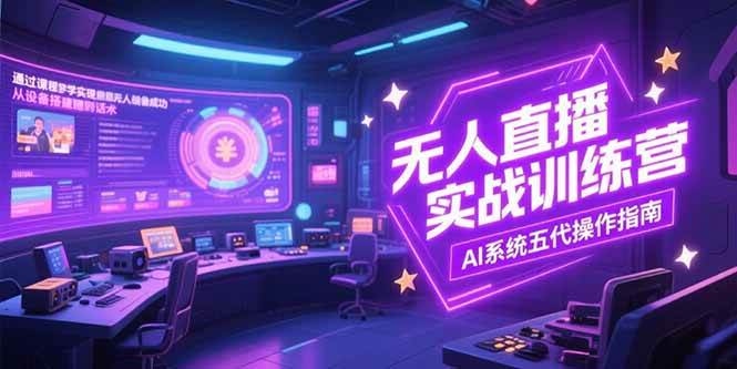 无人直播实操训练营，手把手教你从设备搭建到话术，AI系统五代操作指南（7月更新）-安索博客网