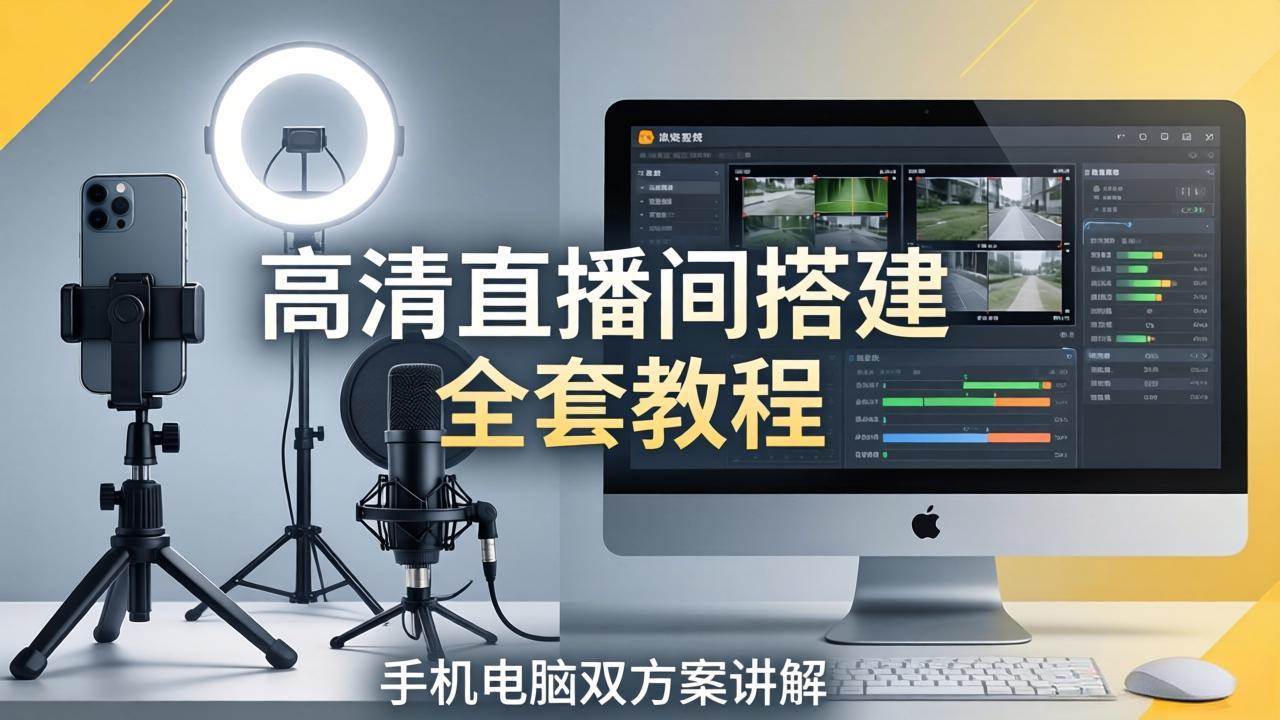 高清直播间搭建，保姆级教程来了！手机电脑都能用，设备怎么选、怎么调，全实操教学-安索博客网