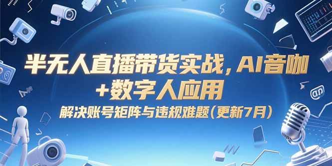 半无人直播带货实战，AI音咖+数字人搞定账号矩阵和违规问题（7月更新版）-安索博客网