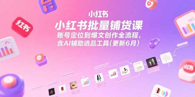 【15279期】小红书批量铺货课，从账号定位到爆文创作一条龙，还有AI帮你选品（6月更新版）-安索博客网