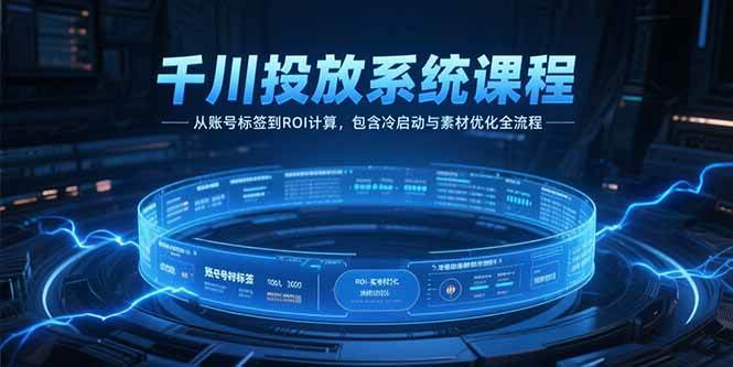 千川投放系统课：手把手教你搞定账号标签和ROI计算，冷启动和素材优化一条龙-安索博客网