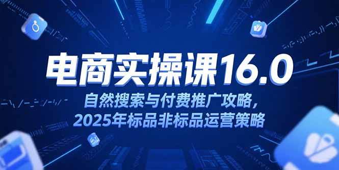 （15262期）淘宝电商运营课16.0，手把手教你搞自然搜索和付费推广，2025年标品和非标品运营怎么玩-安索博客网